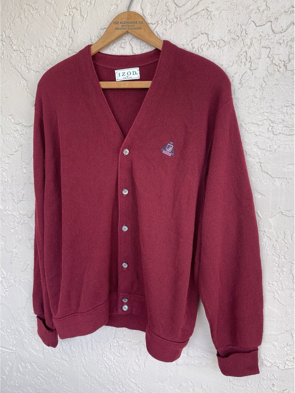 Vintage IZOD Cardigan Sweater Men’s XL Red Mr. Rogers Grandpa Made In USA